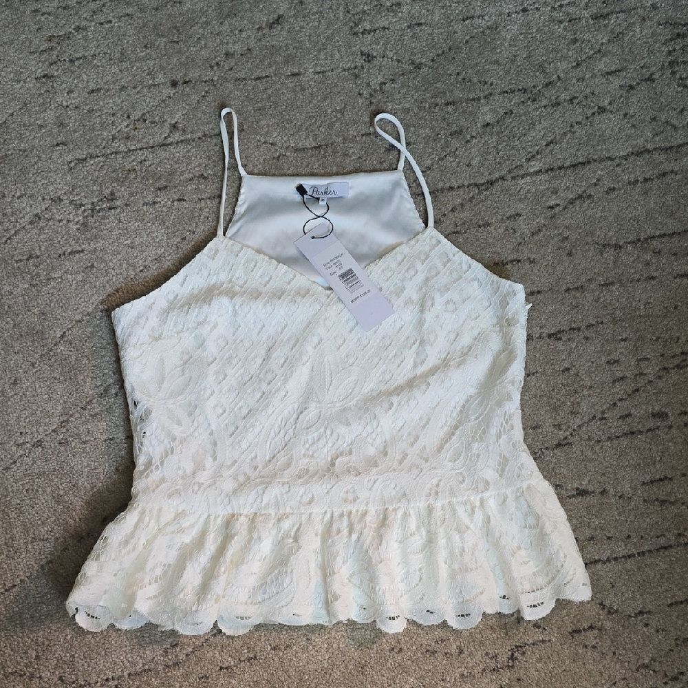 Parker White Lace Top, Size XS, NWT